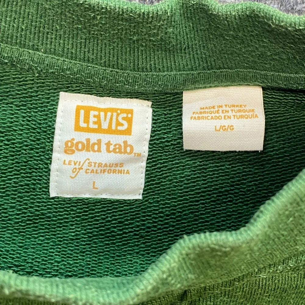 Levi's Gold Tab Mens Large Green Oversized‎ V-Stitch sun faded sweater